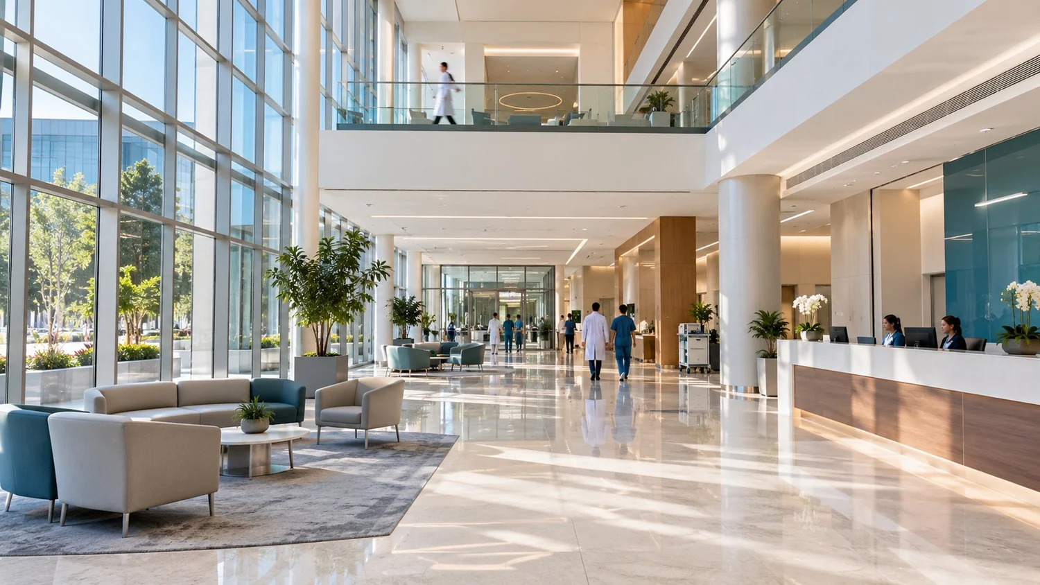 Modern healthcare facility interior — illustrative image